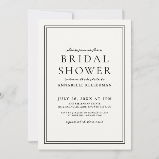 Boho Botanical Elegante Wildblume Brautparty Einladung (Vorderseite)