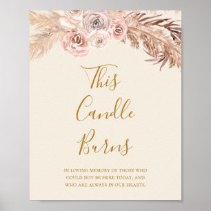 Boho Botanical Elfenbein Diese Kerze Burns Hochz Poster