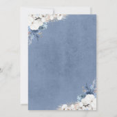 Boho Botanical Floral Modern Dusty Blue Wedding Einladung (Rückseite)