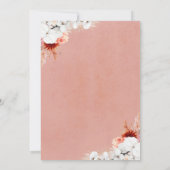 Boho Botanical Floral Modern Peach Pink Hochzeit Einladung (Rückseite)
