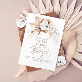 Boho Botanical Floral Moderne Terracotta auf dem M Einladung