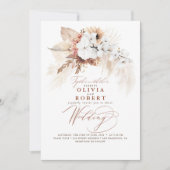 Boho Botanical Floral Moderne Terracotta auf dem M Einladung (Vorderseite)