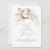 Boho Botanical Floral Terracotta Sage Wedding Einladung (Vorderseite)