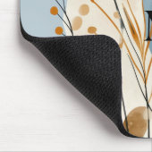 Boho Botanical Floral Watercolor Blue Peach Mousepad (Ecke)