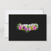 Boho Botanical Garden Black Floral Wedding RSVP Karte (Rückseite)