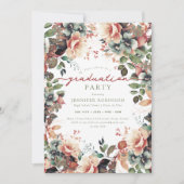 Boho Botanical Garden Floral Graduation Party Einladung (Vorderseite)