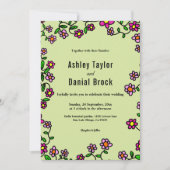 Boho Botanical Garden Rose Frühlingsblütenhochzeit Einladung (Vorderseite)