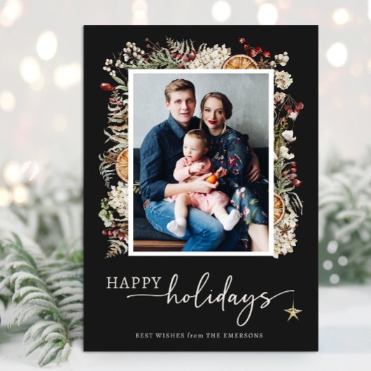 Boho Botanical Holiday Karte