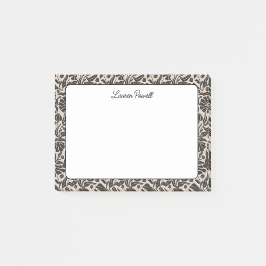 Boho Botanical Individuelle Name Stationery Post-it Klebezettel (Vorderseite)