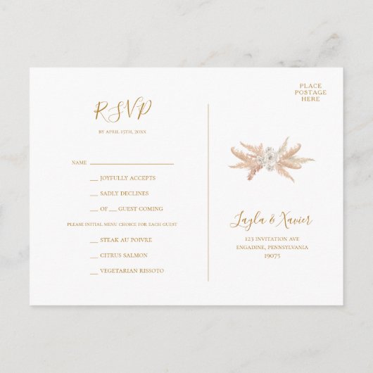 Boho Botanical | Ivory Menu Choice UAWG Postcard Postkarte (Rückseite)