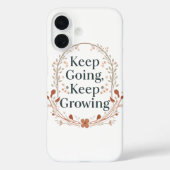 Boho Botanical "Keep Growing" Motivational Graphic Case-Mate iPhone Hülle (Rückseite)