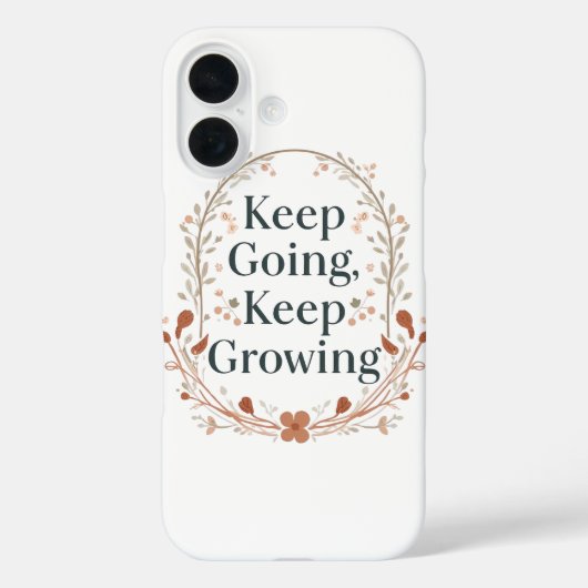 Boho Botanical "Keep Growing" Motivational Graphic Case-Mate iPhone Hülle (Rückseite)