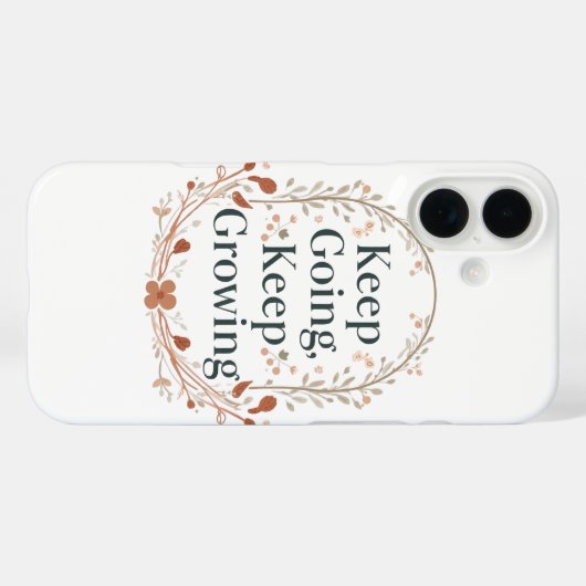 Boho Botanical "Keep Growing" Motivational Graphic Case-Mate iPhone Hülle (Rückseite (Horizontal))