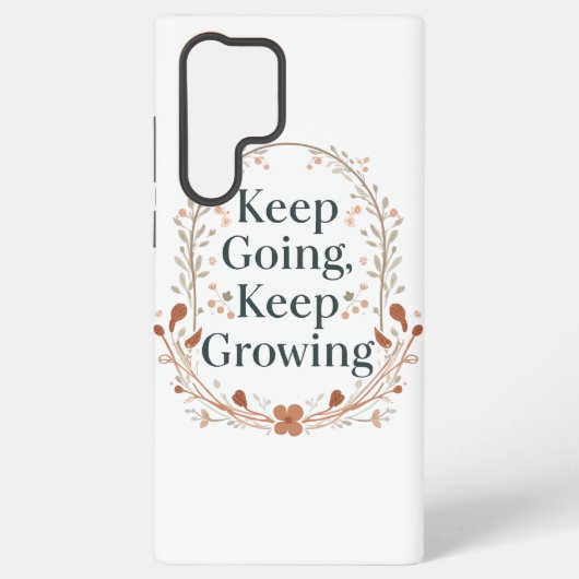 Boho Botanical "Keep Growing" Motivational Graphic Samsung Galaxy Hülle (Rückseite)