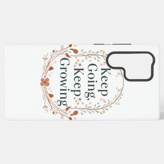 Boho Botanical "Keep Growing" Motivational Graphic Samsung Galaxy Hülle (Rückseite (Horizontal))