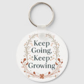 Boho Botanical "Keep Growing" Motivational Graphic Schlüsselanhänger (Vorderseite)