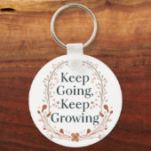 Boho Botanical "Keep Growing" Motivational Graphic Schlüsselanhänger (Vorderseite)