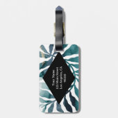 Boho Botanical Kelp Monogram Aquarell Matisse Gepäckanhänger (Rückseite vertikal)