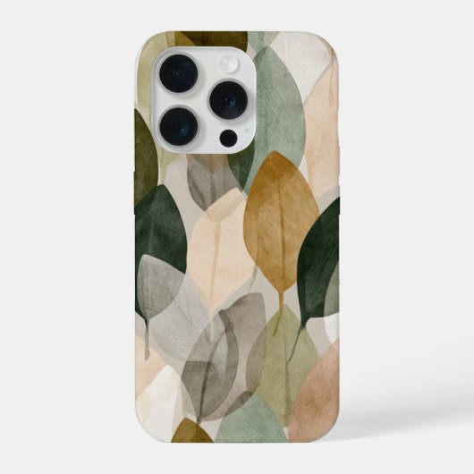Boho Botanical Leaf Pattern Phone Case Neutral  iPhone Hülle (Rückseite)