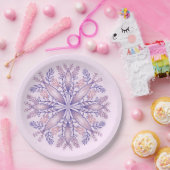 Boho Botanical Lila Fantasy Blume Mandala Pappteller (Party)