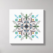 Boho Botanical Mandala Tropische Vegetation Green Leinwanddruck (Vorderseite)
