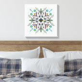 Boho Botanical Mandala Tropische Vegetation Green Leinwanddruck (Insitu (Schlafzimmer))