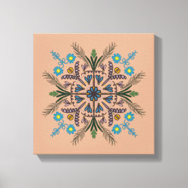 Boho Botanical Mandala Tropische Vegetation Leinwanddruck