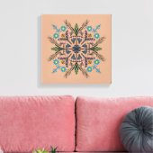 Boho Botanical Mandala Tropische Vegetation Leinwanddruck (Insitu (Wohnzimmer))