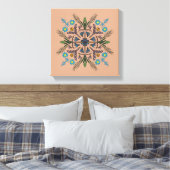 Boho Botanical Mandala Tropische Vegetation Leinwanddruck (Insitu (Schlafzimmer))