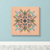 Boho Botanical Mandala Tropische Vegetation Leinwanddruck (Insitu (Holzboden))