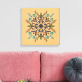 Boho Botanical Mandala Tropische Vegetation Orange Leinwanddruck (Insitu (Wohnzimmer))