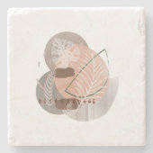 Boho Botanical Mid Century Neutral Home Decor Steinuntersetzer (Vorderseite)