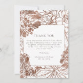Boho Botanical Mocha Brown Wedding Dankeskarte (Vorderseite)