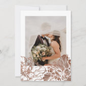 Boho Botanical Mocha Brown Wedding Dankeskarte (Rückseite)