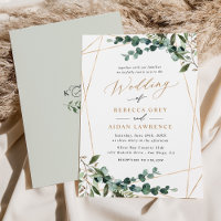 Boho Botanical Modern Greenerity Gold Wedding