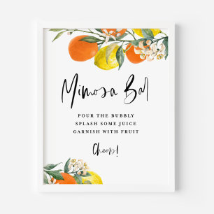 Boho-Botanical-Orange- und Zitronen-Mimosa-Bar Poster