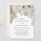 Boho Botanical Pampas Grass Wedding Invitation Einladung (Vorderseite)
