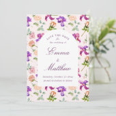 Boho Botanical Romance QR Save The Date (Stehend Vorderseite)