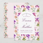 Boho Botanical Romance QR Save The Date (Vorne/Hinten)