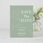 Boho Botanical Saga Green Qr-Code Save the Date (Stehend Vorderseite)