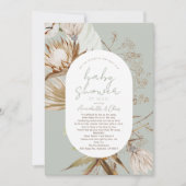 Boho Botanical Sage Baby Shower by Mail Einladung (Vorderseite)