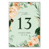 Boho Botanical Sage Green Greenerity Bloral Custom Tischnummer (Vorderseite)