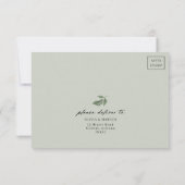 Boho Botanical Sage Green Vine Wedding RSVP Card (Rückseite)
