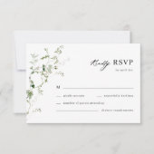 Boho Botanical Sage Green Vine Wedding RSVP Card Karte (Vorderseite)