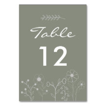 Boho Botanical Sage Green Wildblume Wedding