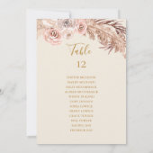 Boho Botanical | Seekarte für Elfenbein-Tischnumme (Rückseite)