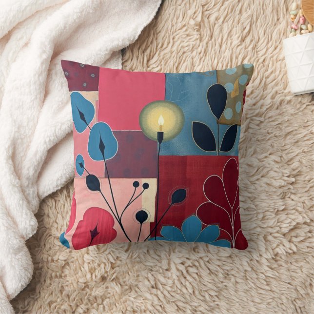 Boho Botanical Throw Kissen - Gemütliches Blumenki (Decke)