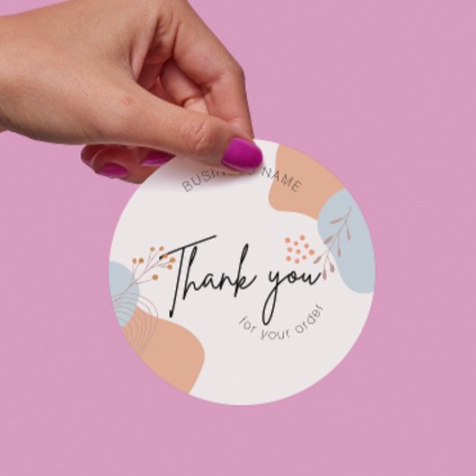 Boho Botanical Vielen Dank für Ihre Bestellung Runder Aufkleber