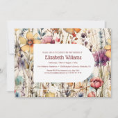 Boho Botanical Watercolor Wildblumen Babydusche Einladung (Vorderseite)