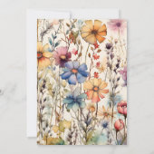 Boho Botanical Watercolor Wildblumen Hochzeit Einladung (Rückseite)